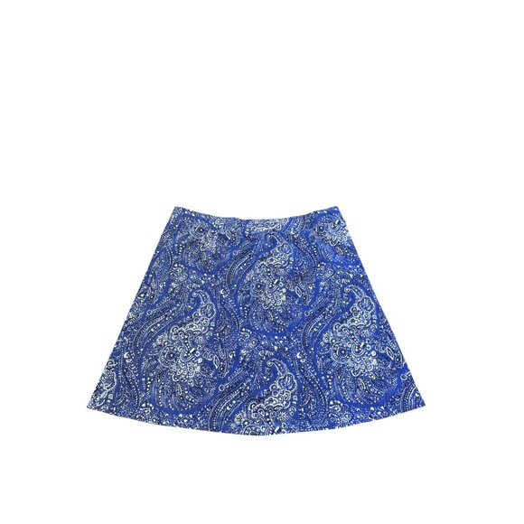 Isaac Mizrahi Live! Womens Blue and White Paisley Print Skort - Picture 4 of 14